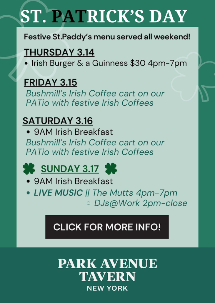 St. Patrick's Day - CLICK HERE FOR MORE INFO!